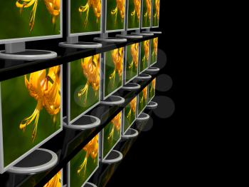 Royalty Free Clipart Image of Computer Monitors