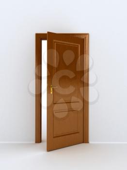 Royalty Free Clipart Image of a Wooden Door