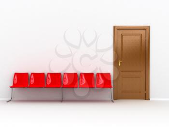 Royalty Free Clipart Image of a Wooden Door