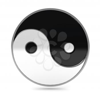 Royalty Free Clipart Image of a Yin Yang Symbol