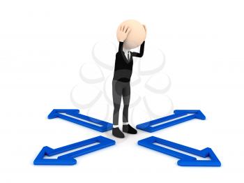 Royalty Free Clipart Image of an Indecisive Person