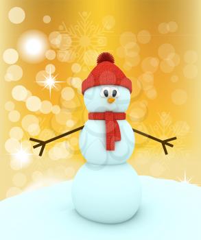 Royalty Free Clipart Image of a Snowman