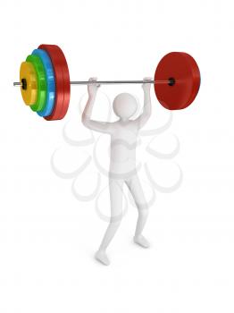 Royalty Free Clipart Image of a Person Lifting Weights