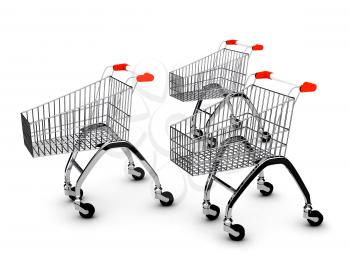 Royalty Free Clipart Image of Shopping Carts