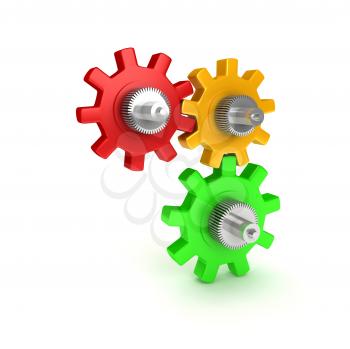 Royalty Free Clipart Image of Colorful Gears