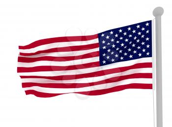 Royalty Free Clipart Image of an American Flag