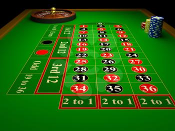 Royalty Free Clipart Image of a Casino Roulette Table