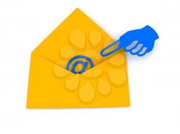 Royalty Free Clipart Image of an Email Sign in an Envelope