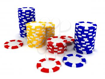 Royalty Free Clipart Image of Casino Chips