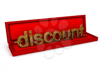 Royalty Free Clipart Image of the Word Discount in a Box