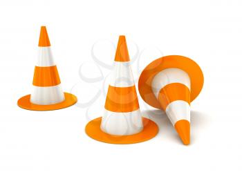 Royalty Free Clipart Image of Pylons