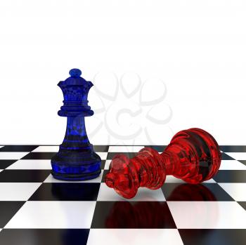 Royalty Free Clipart Image of a Chess Game