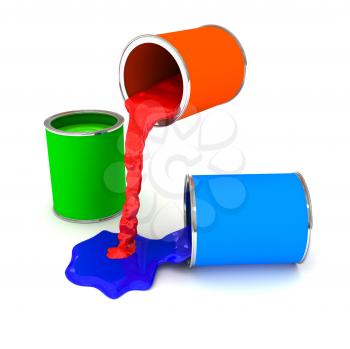 Royalty Free Clipart Image of Cans of Paint