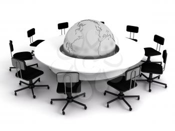 Royalty Free Clipart Image of a Conference Table