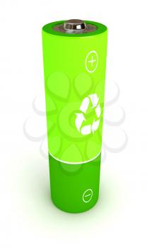 Royalty Free Clipart Image of a Green Battery