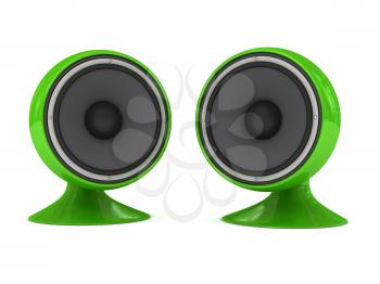 Royalty Free Clipart Image of Two Speakers