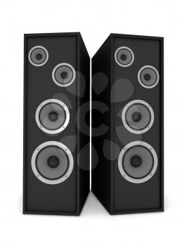 Royalty Free Clipart Image of Two Speakers