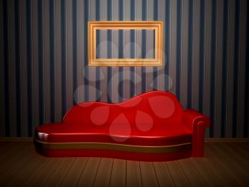 Royalty Free Clipart Image of a Living Room