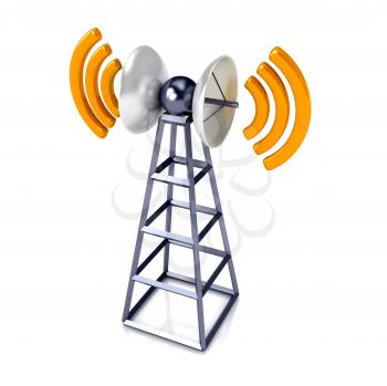 Royalty Free Clipart Image of a Communications Tower