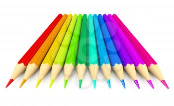 Royalty Free Clipart Image of Colourful Pencil Crayons