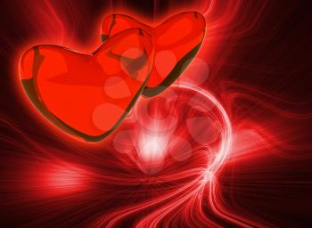 Royalty Free Clipart Image of an Abstract Heart Background