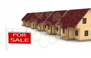 Royalty Free Clipart Image of a Group of Houses