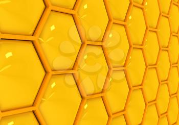 Royalty Free Clipart Image of a Honeycomb Background