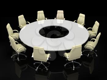 Royalty Free Clipart Image of a Conference Table