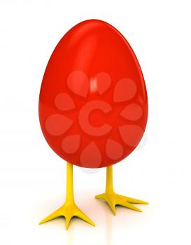 Egg over white background. 3d rendered image