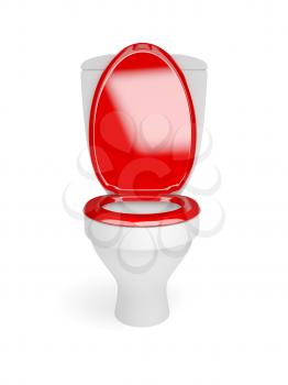 Toilet bowl, with the closed seat. Object over white