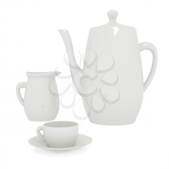 Teapot isolated on white. 3d render