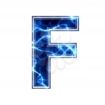 electric 3d letter isolated on a white background - f