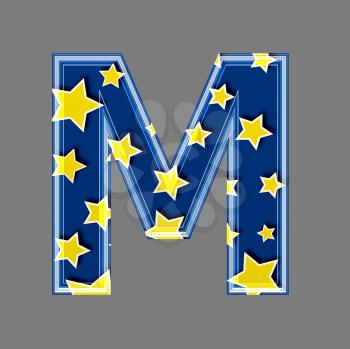 3d letter with star pattern - M