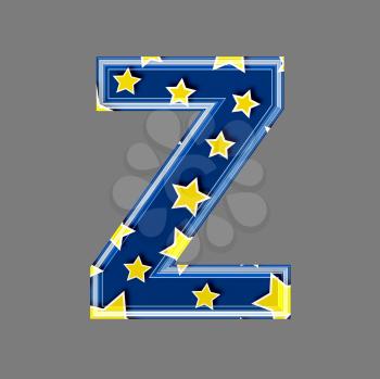 3d letter with star pattern - Z