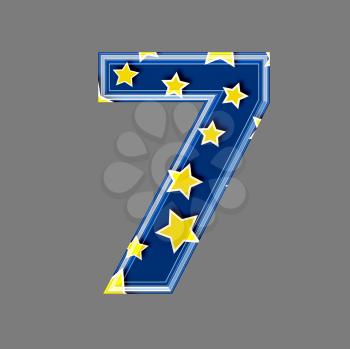 3d digit with star pattern - 7