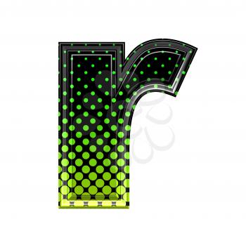 Halftone 3d lower-case letter r