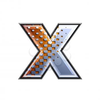 3d letter with abstract texture - x