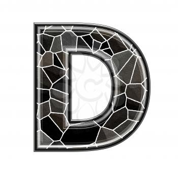 Abstract 3d letter with stone wall texture - D