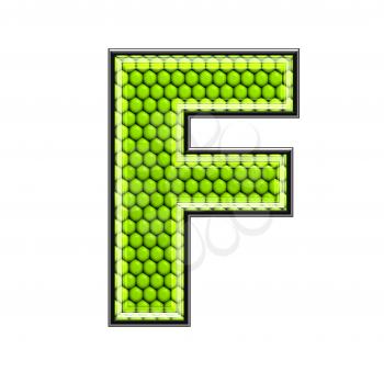 Abstract 3d letter with reptile skin texture - F