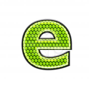 Abstract 3d letter with reptile skin texture - E