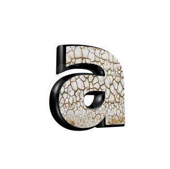 abstract 3d letter with dry ground texture - A