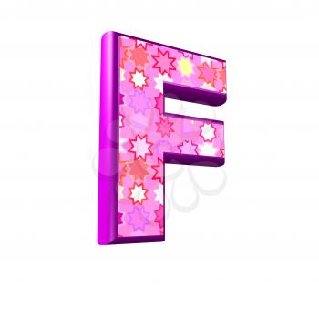 3d pink letter isolated on a white background - f