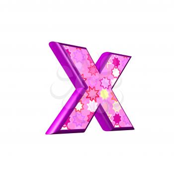 3d pink letter isolated on a white background - x