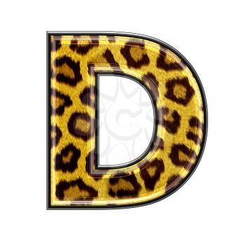 3d letter with panther skin texture - D