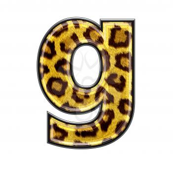 3d letter with panther skin texture - G