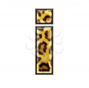 3d letter with panther skin texture - I