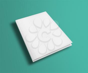 Blank book cover template on trendy flat background with shadows. Highly detailed illustration.