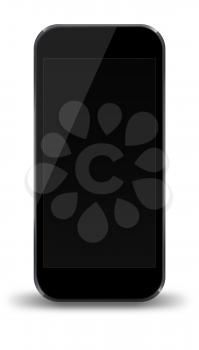 Smart phone with black screen isolated on white background. 3D illustration.