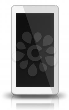 Smart phone with black screen isolated on white background. 3D illustration.