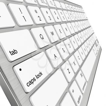 Modern Computer Keyboard. Isolated on White Background.